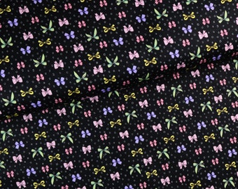 Woven Fabric "Bows" US Patchwork Cotton Fabric Timeless Treasures Lolita Bows Pink Cosplay Gothic Sweet Kids Girly Girl