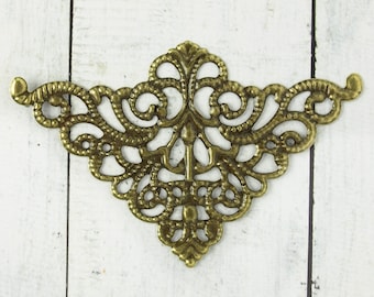 10/30 Flexible Metal Ornaments Antique Brass 76 mm Large Corner Fitting Filigree Ornaments Aluminum Brass Bendable Claws