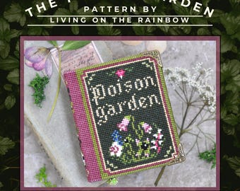 LivingOnTheRainbowのPoison Garden Book SAL用装飾パック クロスステッチコテージコア3Dブック オリジナル植物 ハーブ 森