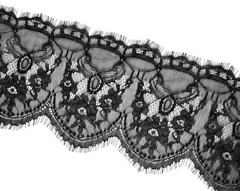 Fine lace black 14 cm 1 meter sold by the meter