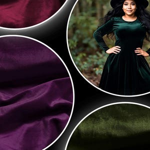 Stretch velvet violet purple elastic velvet jersey half meter image 2
