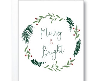 Merry & Bright Bulk Package Holiday Cards