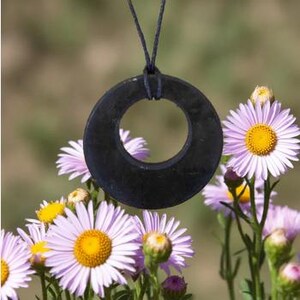 shungite eclipse pendant necklace