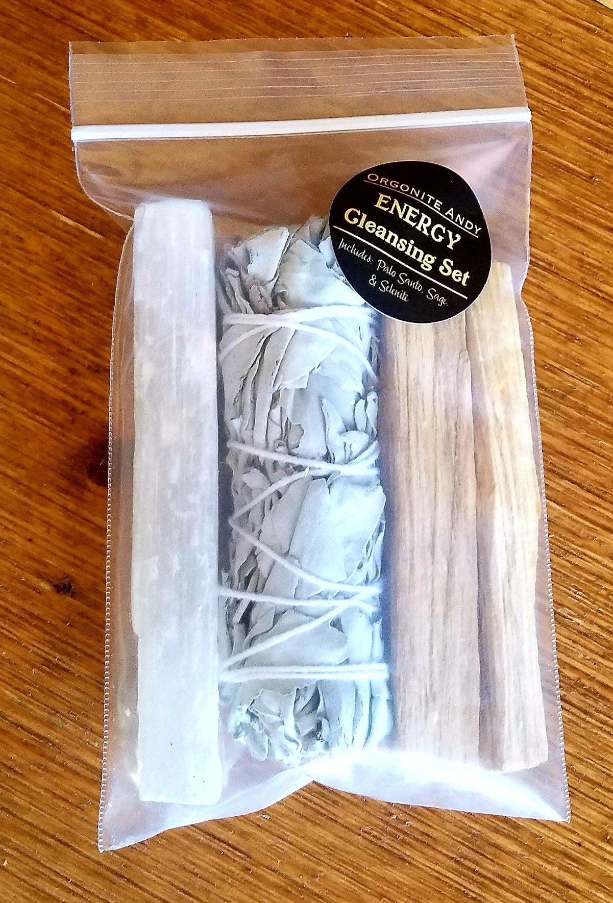 Smudge Kit California White Sage Bundle, 2 Palo Santo Sticks, & Raw Selenite Crystal Wand