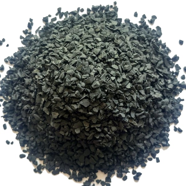 Black Shungite Crushed Chips - Large Sand - 100% Authentic Russian Stone - Healing Gemstones - Crafts & Orgonite Supply -    ( Fine gravel )