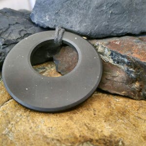 shungite  pendant eclipse moon necklace stone