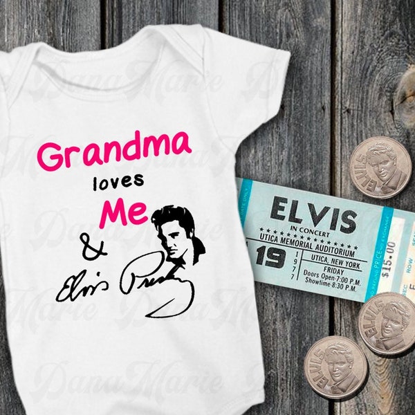 Personalize this Elvis Inspired Baby Bodysuit/ Creeper/ Romper - Perfect Gift for any Elvis Presley fan-READY to SHIP