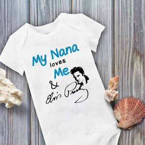 Elvis Inspired Infant Bodysuit - Glitter HTV - personalize /Creeper/Romper - Perfect Gift for New Baby & any Elvis Presley fan-READY to SHIP