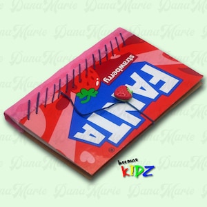 Upcycled Strawberry Fanta Notebook: Hand-Stitched Soda Box Journal