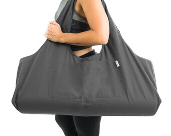 Yoga Mat Bag Exercise Carrier Cotton Tote Adjustable Strap Full Zip Shoulder Bag