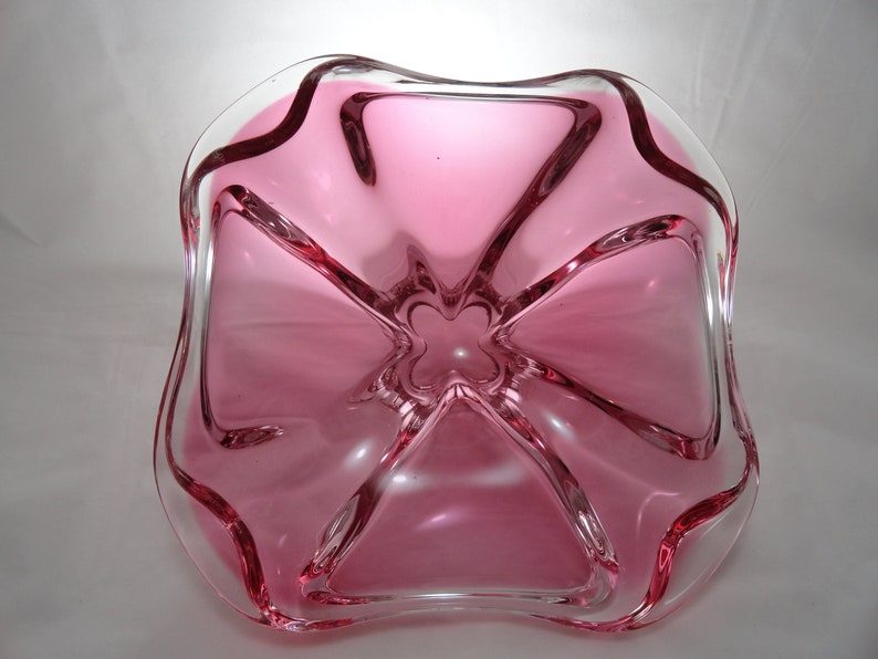 Stunning Raspberry Glassclear Glass Encased Large Shallow Etsy