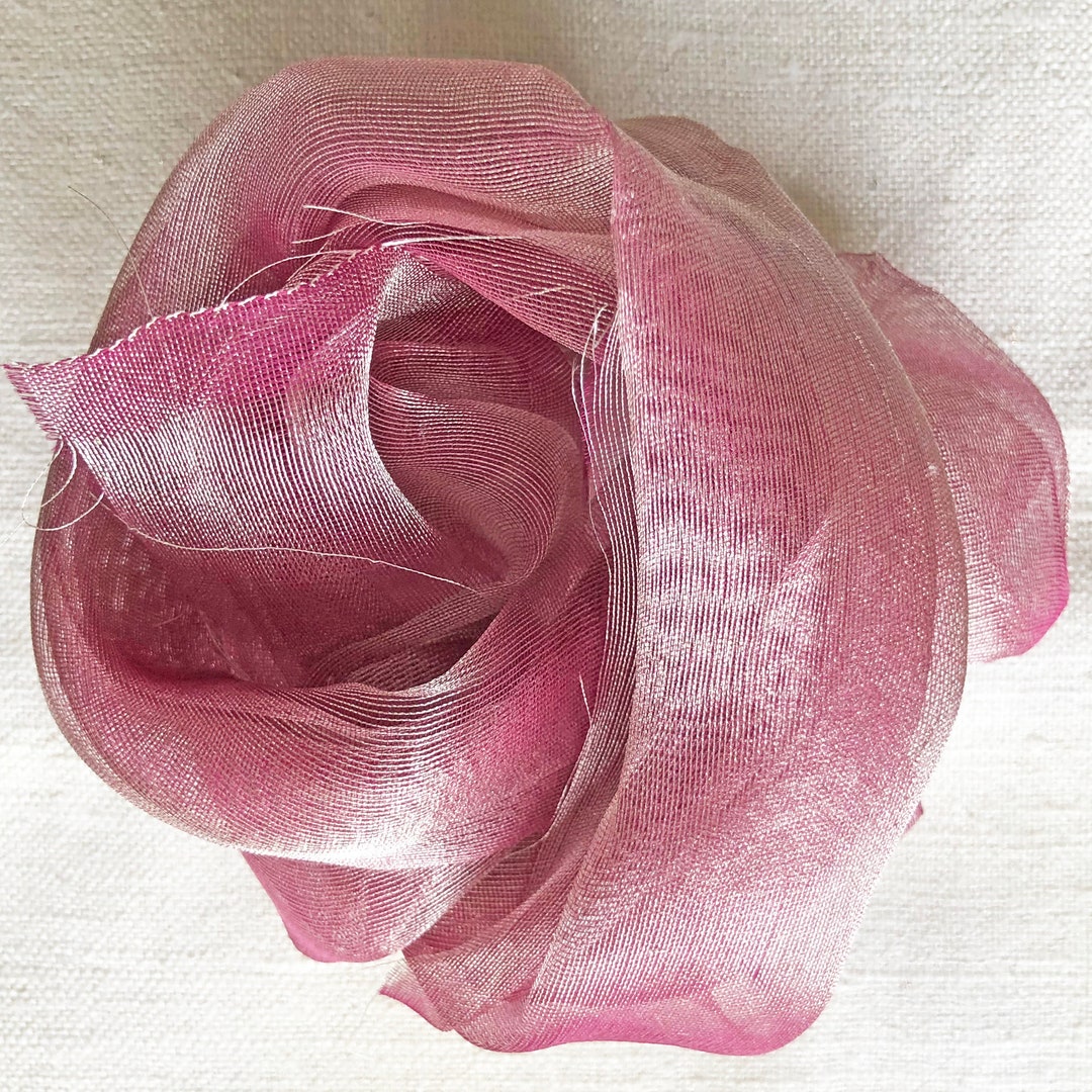 Light Pink Silver Metallic Crushed Organza Fabric main image 1