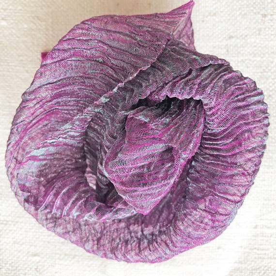 Shot Metallic/silk Crinkle Fabric - 1mt Length Cerise/turq