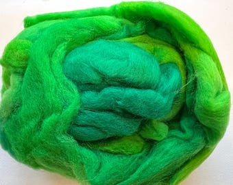 Merino Wool Tops -22 micron - Mixed Acid greens