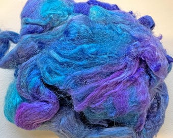 Hand Dyed Silk Tops - Mixed Blue/Mauves - 25g