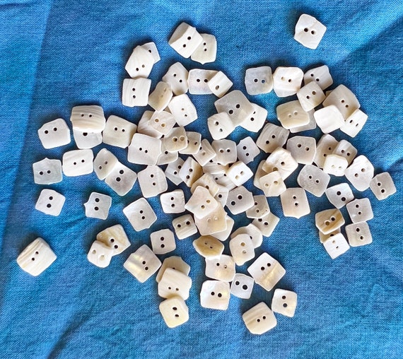 Pearl Shell Buttons Small Square Shape 