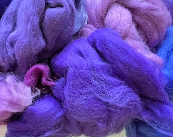 Mixed Wool Tops - 100g - Purples