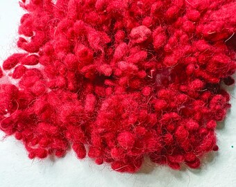 Wool Neps for Felting - 10gms - red