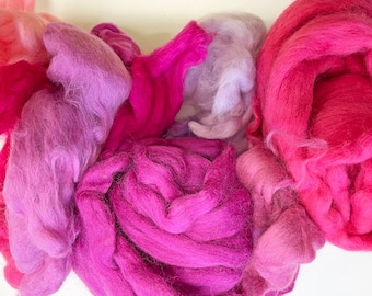 Mixed Wool Tops - 100g - Pinks