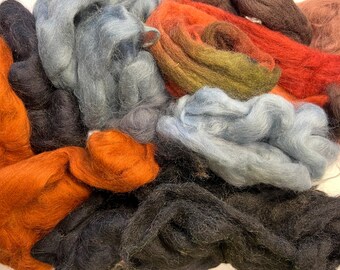 Mixed Wool Tops - 100g - Rusty Neutrals