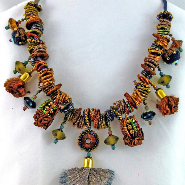 Embroidered Necklace Etsy