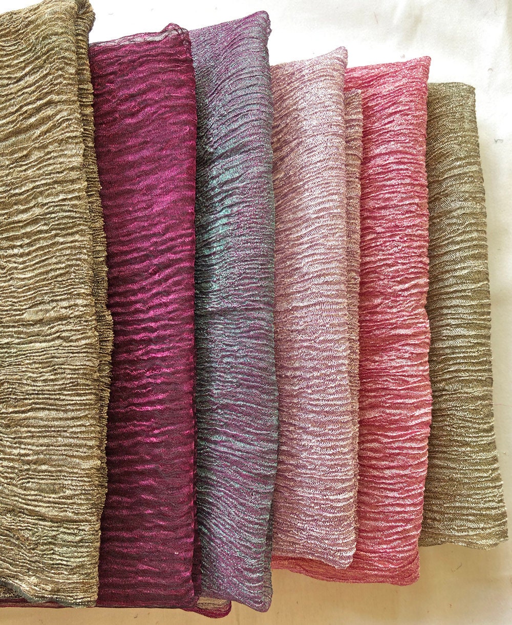 Shot Metallic/silk Crinkle Fabric - Large Pack of 6 Colours