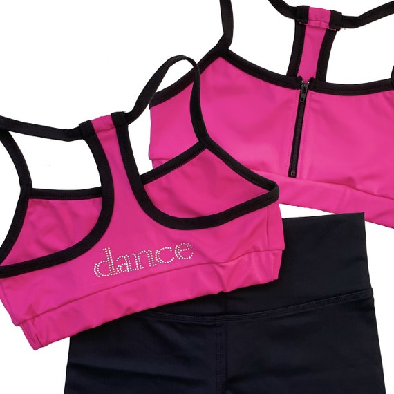 Buy Dance Bra, Dance Sports Bra, Rhinestone Dance, Zipper Bra Top