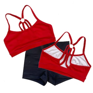 Dance Bra, Dance Sports Bra, Criss Cross Sports Bra, Bra Top with Ring, Strappy Dance Bra, Dance Sports Bra, Cheer Bra