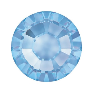 SS16 Light Sapphire 2038 Xilion Rose Swarovski Crystals - 10 Gross/1440 Pieces, Silver Foiled, Hotfix, Light Sapphire Swarovski Crystals