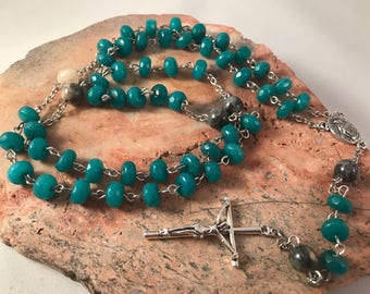 Opal Silver Leaf Jasper Rosary