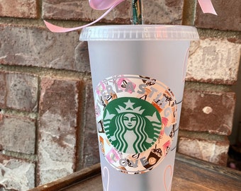 Starbucks Venti Cold Cup with Permanent Vinyl Decals   "Everlasting Love"