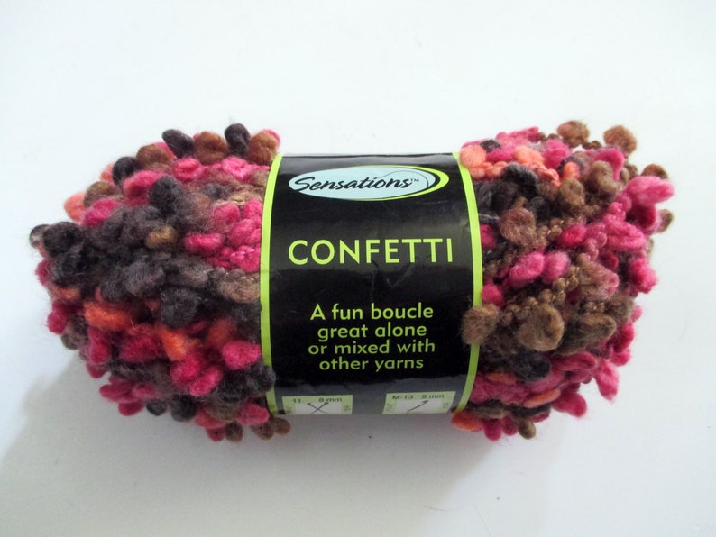 Sensations Confetti Boucle Yarn Berry / Confetti Wool Acrylic Etsy
