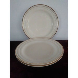 Set Of 3 RARE The Aristocrat By Leigh Potters Dinner Plates 22 k Gold Art Deco