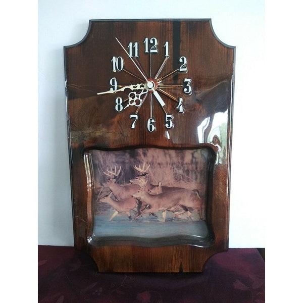 Wooden Deer Clock Etsy