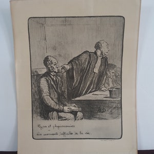 RARE Sydney Z. Lucas Lithograph Print By Honore Daumier Types et Physionomies