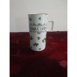 Vintage Lefton China Irish Coffee Tea Cup Clover Shamrock Hand Painted