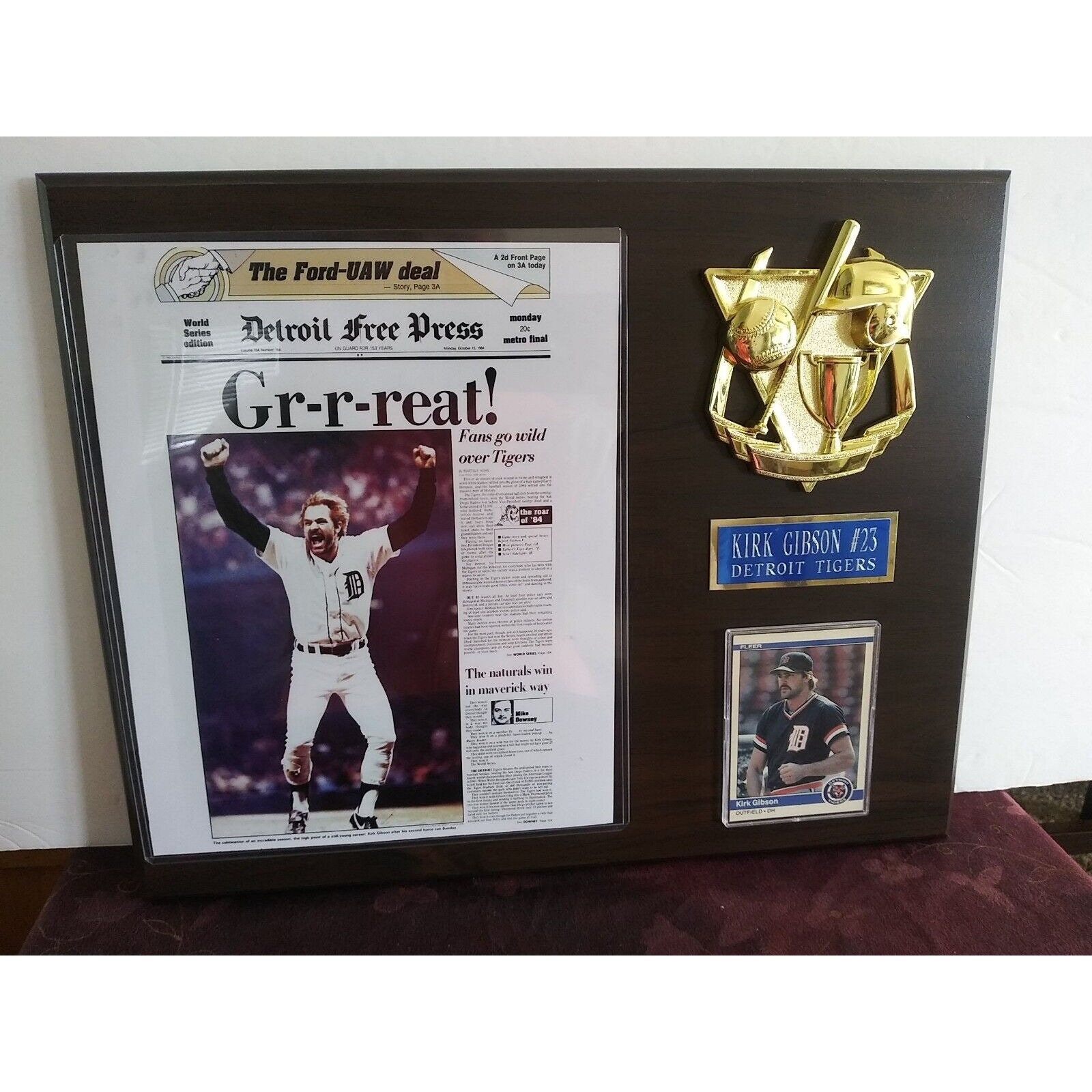 Kirk Gibson Autographed Gr-r-reat! Free Press Poster - Detroit