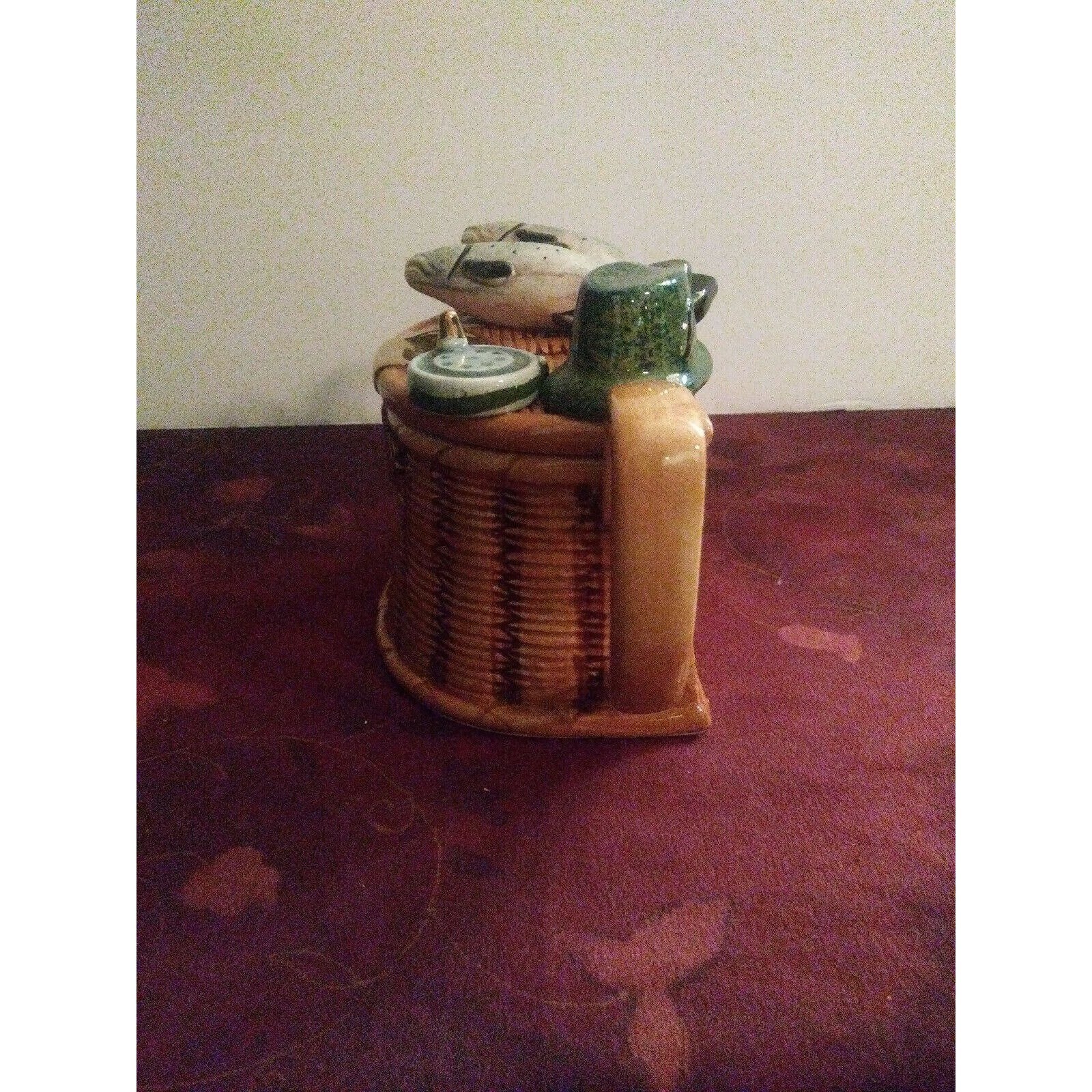 Fishing Creel Teapot by Richard Parrington Figural Vtg 1995 Etsy