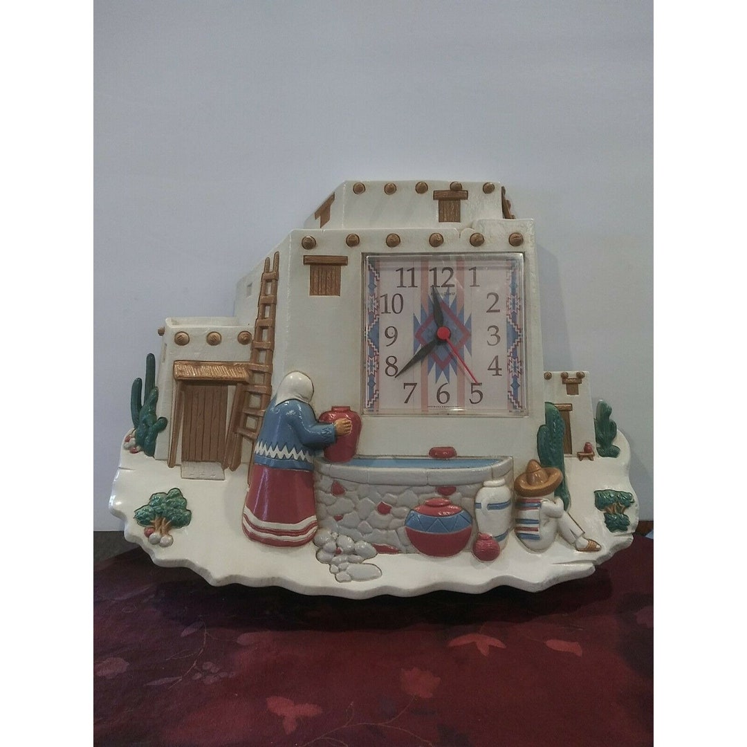 HOMCO Quartz Burwood Southwest Wall Clock 1997 Made in USA Etsy