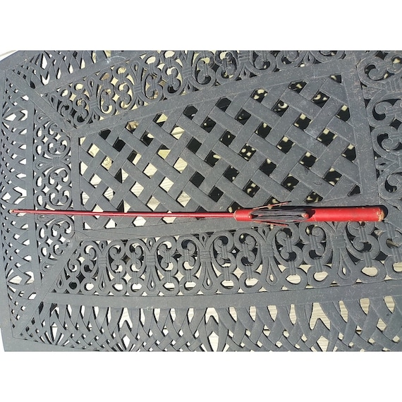 Kalkaska Tackle Company Primitive Vintage 29 Ice Fishing Jig Rod Pole Red 