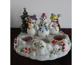 Partylite Christmas Snowbell Tea Light Pillar Holder P7650 Great Gift!