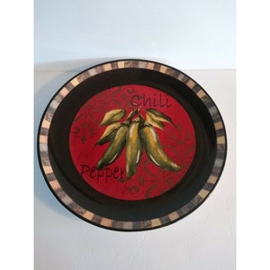 RARE Discontinued Certified International Sorelle Studios Round Platter Chili