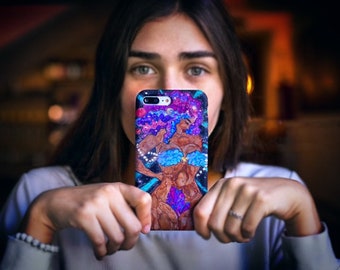 Galaxy Goddess Biodegradable Phone Case Bamboo Natural Divine Feminine Mystical Universe Celestial Astrology Handmade Art Sensual