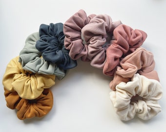 organic cotton rib knit scrunchies