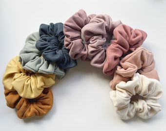 organic cotton rib knit scrunchies