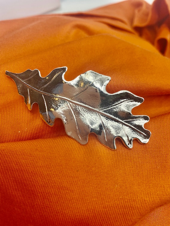 Oak Leaf Hair Clip Silver Barrette Hair Accessories by  display picture 3