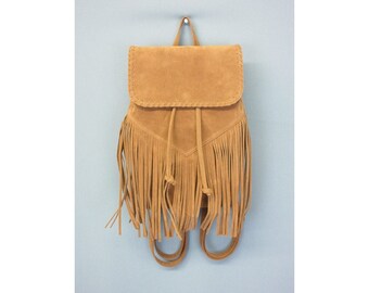 faux suede backpack
