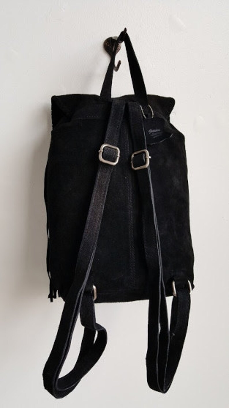 Genuine Suede Fringe Boho Backpack BARGANZA Etsy