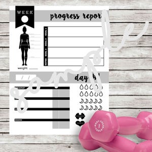 Printable Health and Fitness Tracker Journal Log image 3