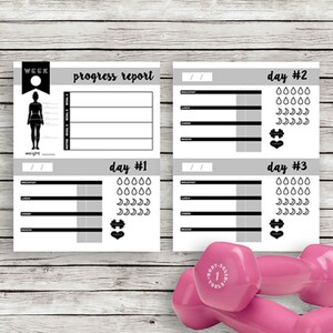 Printable Health and Fitness Tracker Journal Log image 1